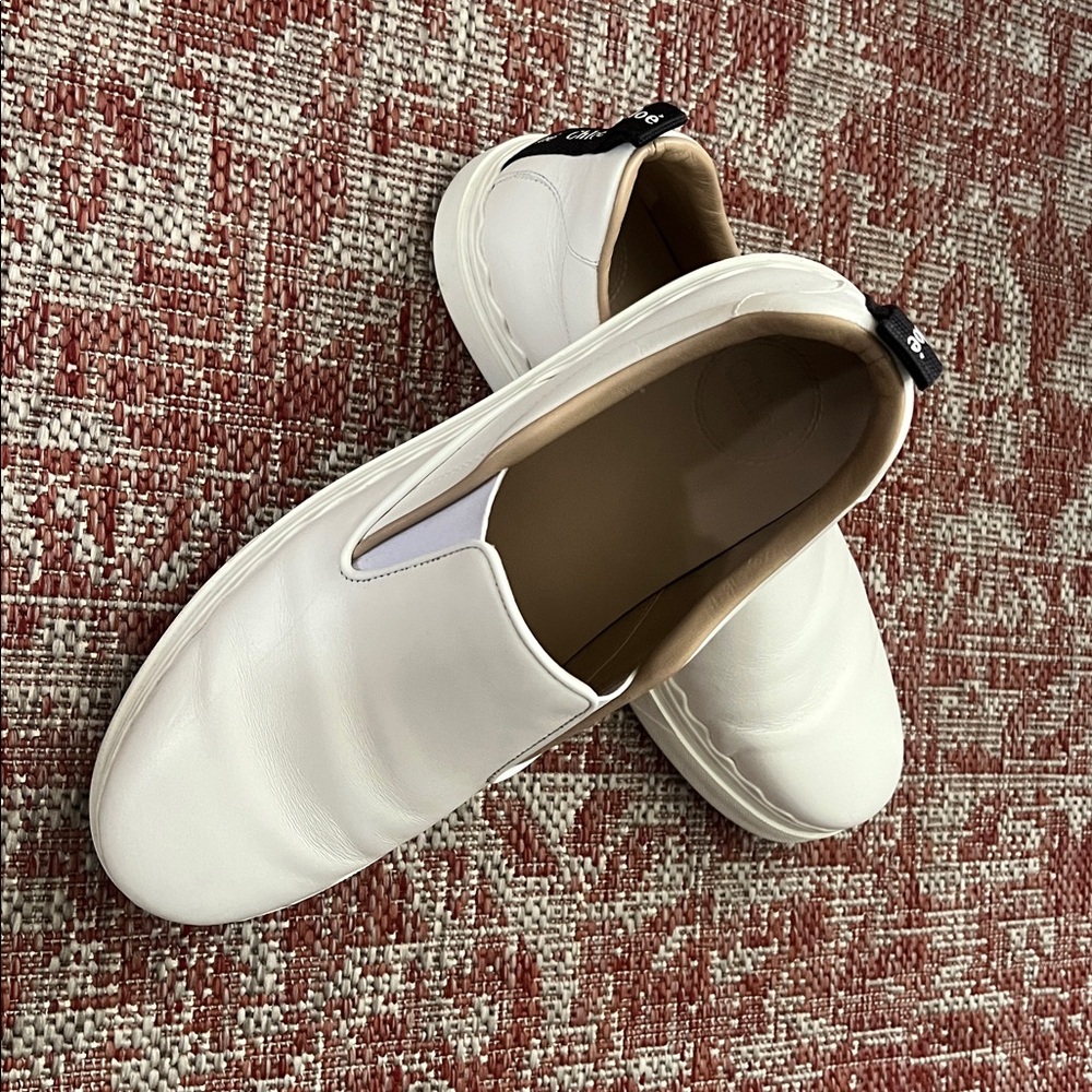 Chloe White Slip-On Sneakers